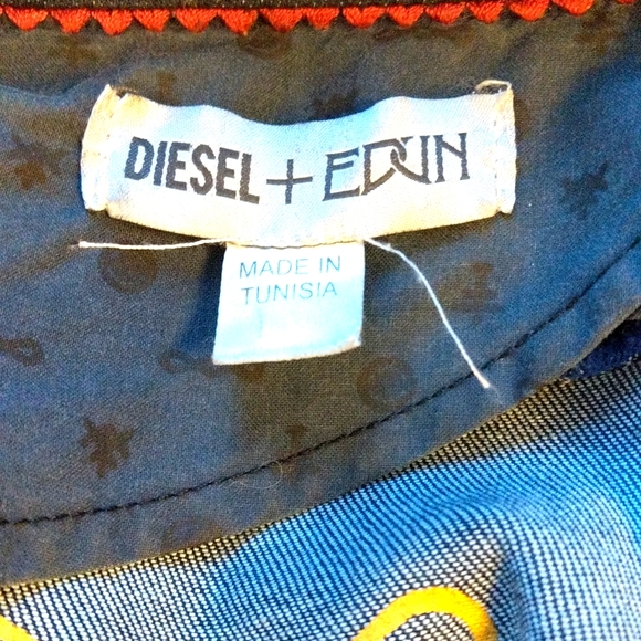 DIESEL + EDUN Faux Leather Denim Jacket - Picture 2 of 9